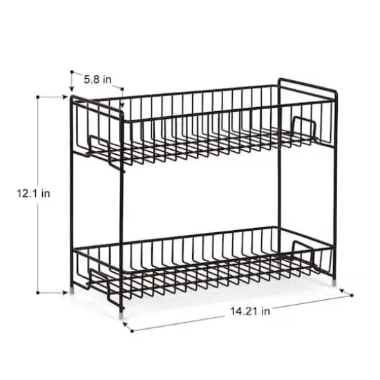 NEX&trade; 2-Tier Black Kitchen Countertop Spice Rack Organizer {3}