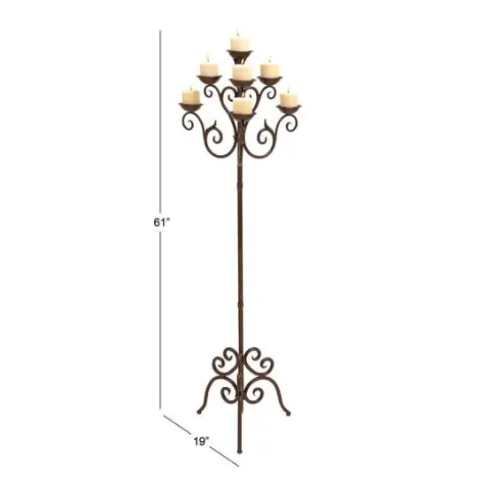 5ft. Brown Traditional Candle Holder Lantern {7}