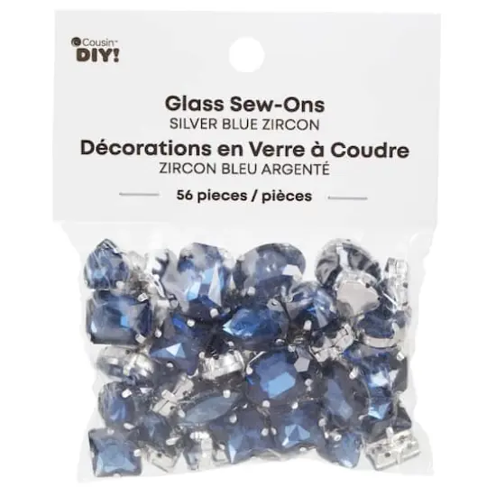 CousinDIY Silver Blue Zircon Glass Sew-On Rhinestones, 56ct. {1}