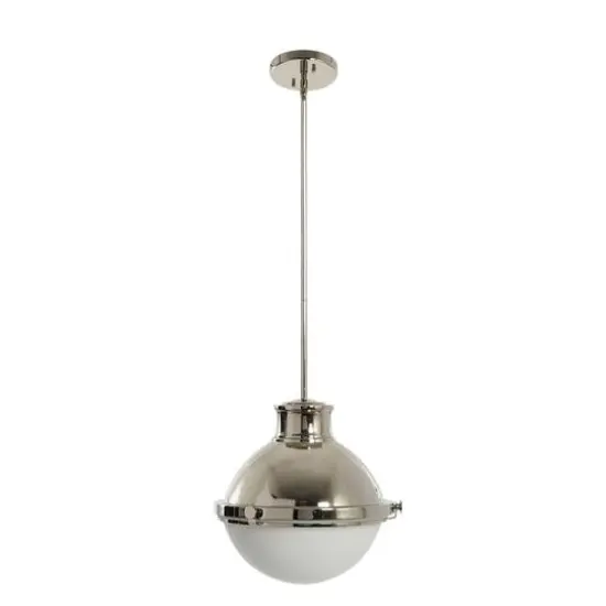 Hello Honey® Robert Stevenson Lighting Cameron Two-Tone Metal & Frosted Glass Ceiling Light Polished Nickel {11}