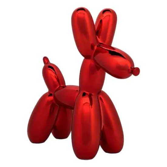 11" Electroplated Red Balloon Dog Figurine {1}