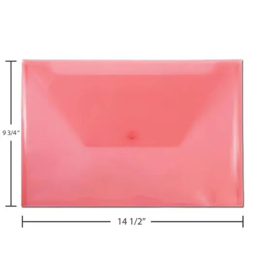 JAM Paper 9.8" x 14.5" Plastic Snap Closure Envelopes, 12ct. Assorted {7}