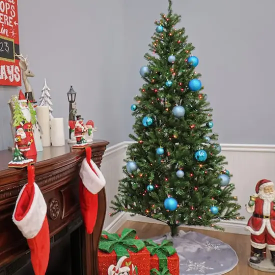 7 ft. Pre-lit Aspen Spruce Full Artificial Christmas Tree, Multicolor Lights {5}