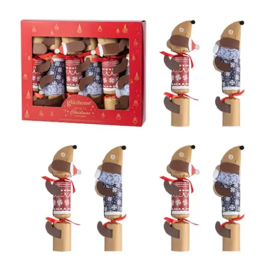 Glitzhome&reg; 12PK 1.5"D x 10"H Dogs Christmas Party Crackers with Gift Contents {1}
