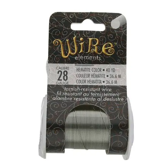 The Beadsmith&reg; Wire&trade; Elements 28 Gauge Tarnish-Resistant Wire Hematite {1}