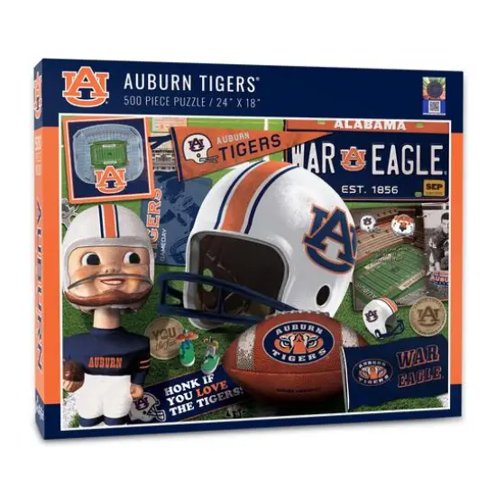 College Team Retro Series 500 Piece Puzzle Auburn Tigers {1}