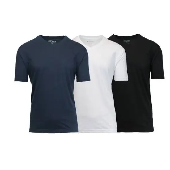 Galaxy by Harvic Men's Short Sleeve V-Neck T-Shirt 3 Pack Black/Red/White {2}