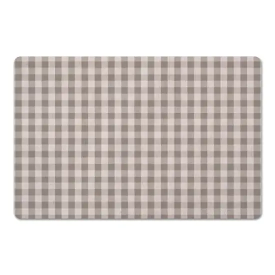 Plaid Floor Mat Gray {1}