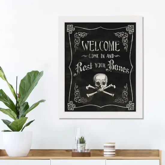 Come in & Rest Your Bones White Framed Print Wall Art {3}