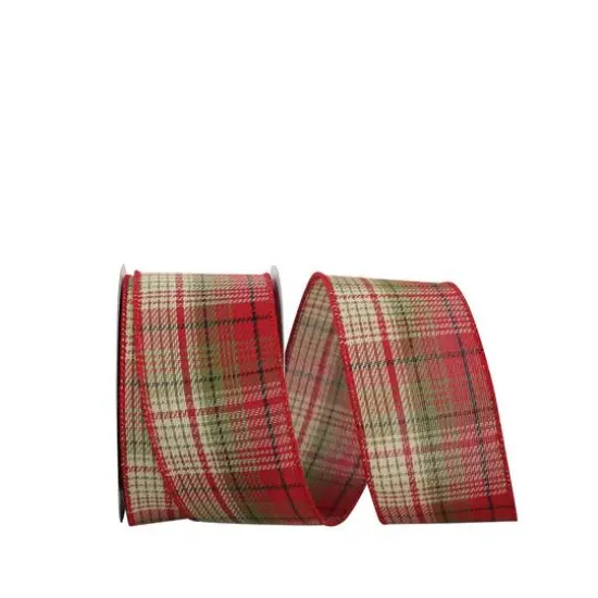 JAM Paper 2.5" x 10yd. Twill Wired Country Plaid Ribbon {1}