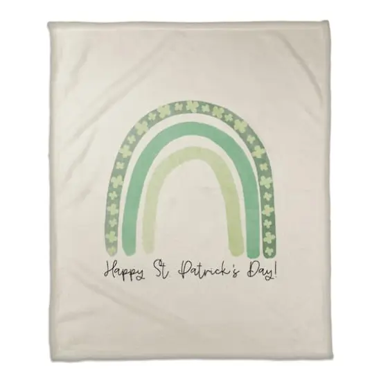 St. Patrick's Day Rainbow 50" x 60" Coral Fleece Blanket {1}