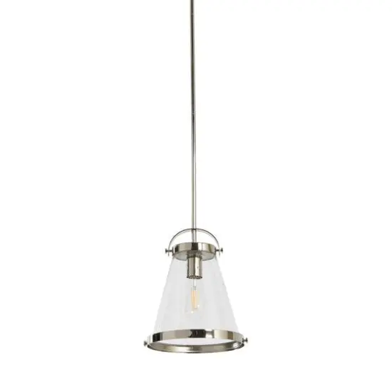 Hello Honey&reg; Robert Stevenson Lighting Wesley Metal & Seedy Glass Ceiling Light Polished Nickel {3}