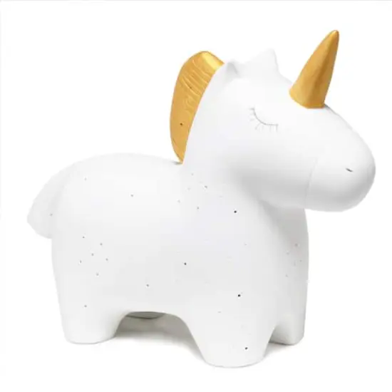 Simple Designs Porcelain Unicorn Shaped Table Lamp {1}