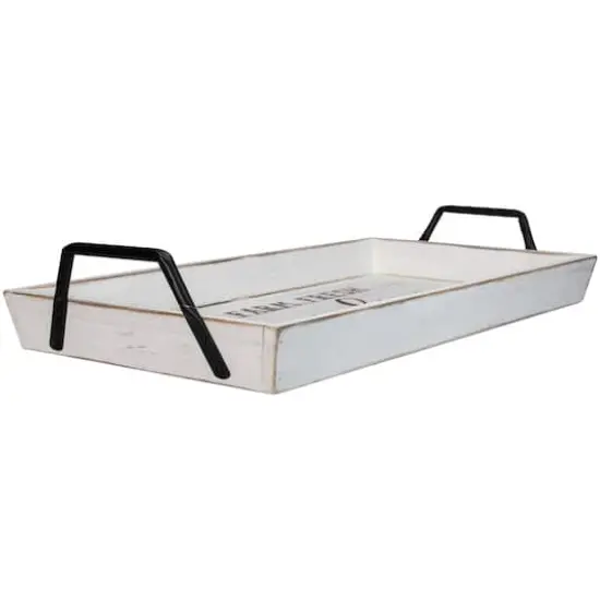 White "Farm Fresh Pumpkins" Thanksgiving Wood Tray {3}