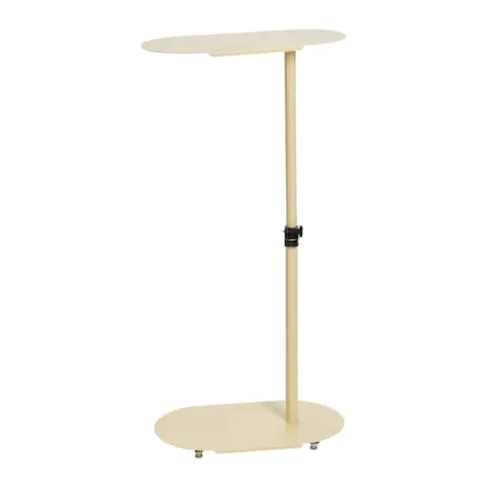Hello Honey&reg; Modern Adjustable C-Shaped End Table Cream {4}