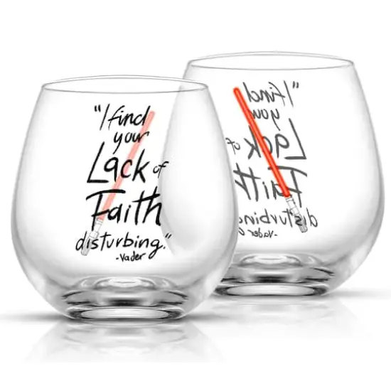 JoyJolt® Star Wars™ 15.oz. New Hope Darth Vader Red Lightsaber Stemless Drinking Glass, 2ct. {1}