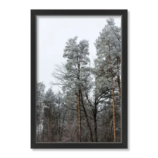 Dusty Trees Black Framed Print Under Plexiglass {1}
