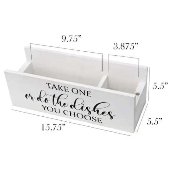 Elegant Designs 15.75" Kitchen Organizer White Wash {3}