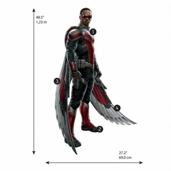 RoomMates Marvel Falcon & The Winter Soldier Falcon Peel & Stick Giant Wall Decal {4}