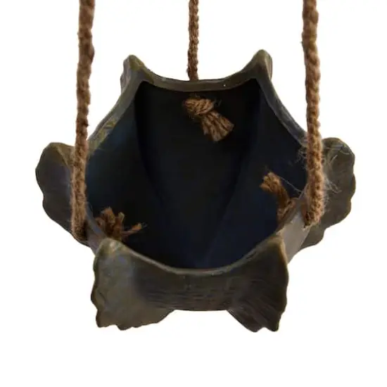 Hello Honey&reg; 6" Multicolor Hanging Stoneware Cactus Shaped Planter with Rope {3}