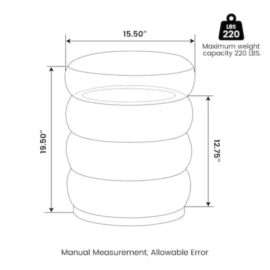 Glitzhome® 19.5" Coffee Brown Upholstered Storage Ottoman {9}