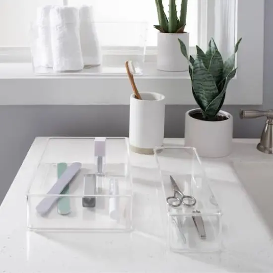 Simplify Medium Narrow Clear Drawer Organizer {3}