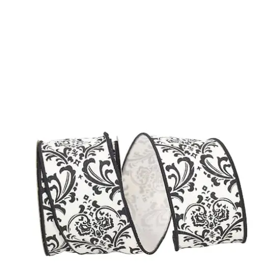JAM Paper 2.5" x 10yd. Black & White Madison Wired Ribbon {1}