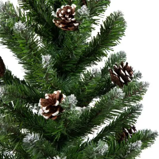24" Unlit Frosted Norway Pine with Pinecones Medium Artificial Christmas Tree {6}