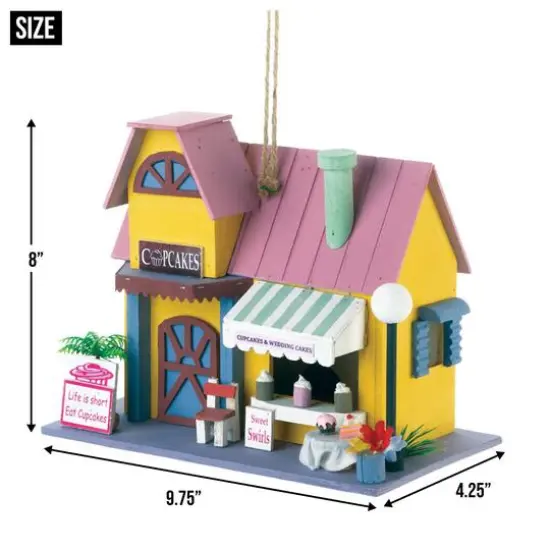 8'' Cute Cupcake Bakery Birdhouse {4}