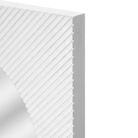 American Art Decor Carved Recollections Box Top Carved Mirror in Distressed White - 24" x 24" {4}