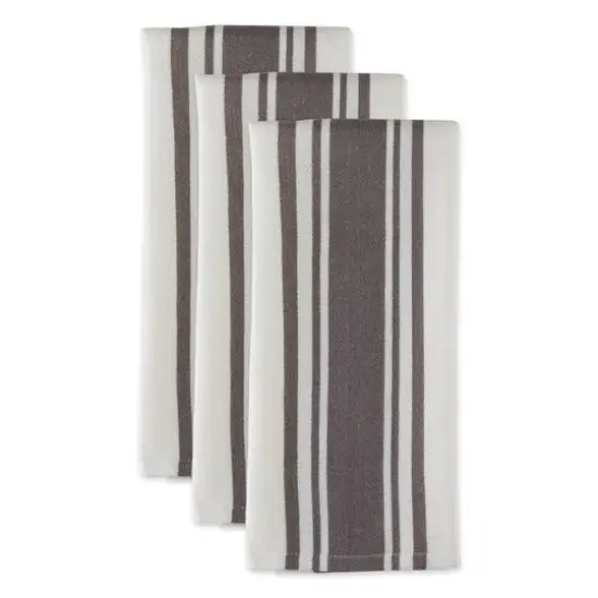 DII&reg; Gray Chef Stripe Dish Towels, 3ct. {5}