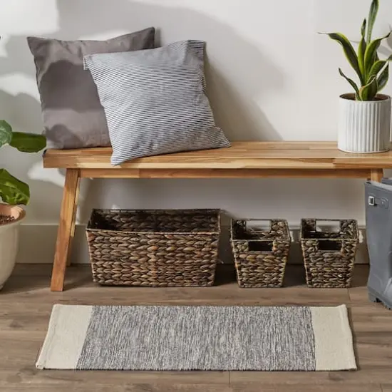 DII&reg; Gray Variegated Border Hand-Loomed Rug, 2ft. x 3ft. {4}