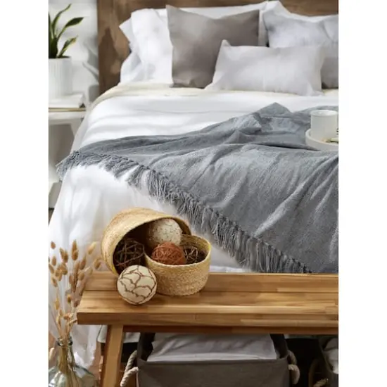 DII&reg; Soft Denim Blue Chenille Throw {4}