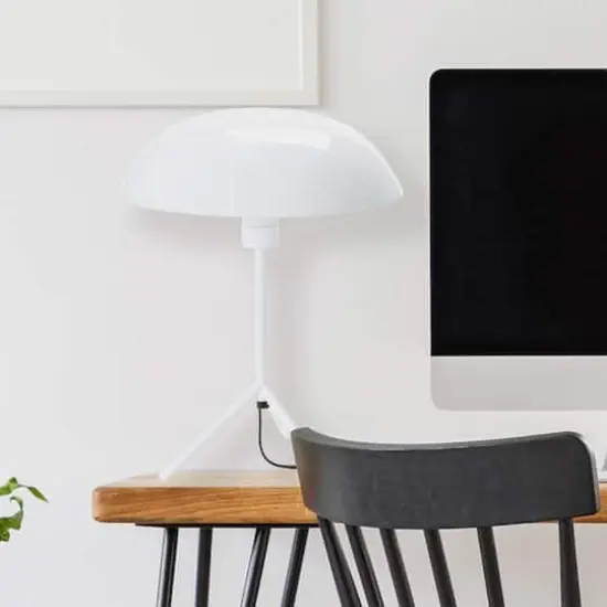 Hello Honey&reg; 18.5" Modern Metal Tripod Table Lamp White {3}