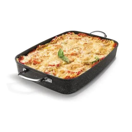 THE ROCK by Starfrit 17" Roaster With Rack & Stainless Steel Handles {5}