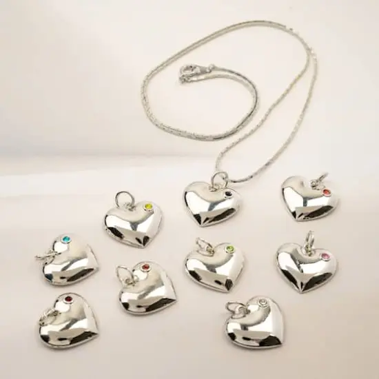 Crystal Lane DIY Silver Rhinestone Heart Charms, 9ct. {4}