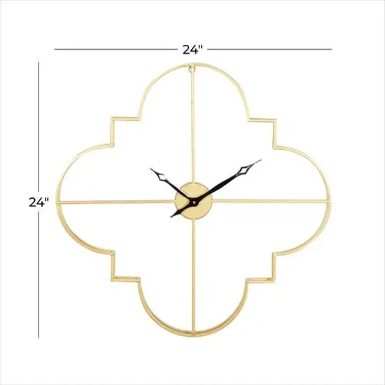 CosmoLiving by Cosmopolitan 24" Gold Metal Glam Wall Clock {8}