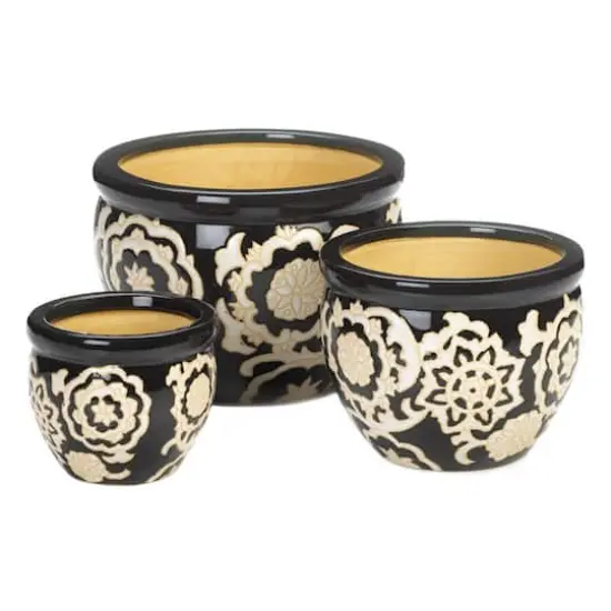 Floral Nights Ceramic Planter Set {1}