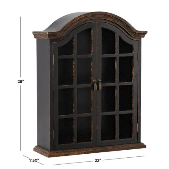 Black Traditional Wall Shelf, 22" x 8" x 28" {8}