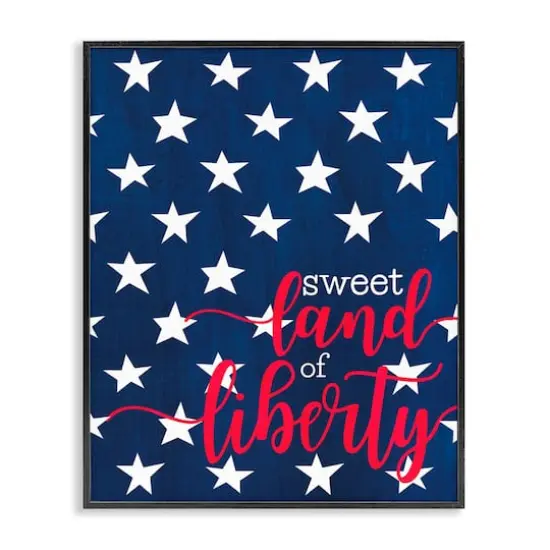 Stupell Industries Sweet Land Of Liberty Americana Framed Giclee Art Black {1}