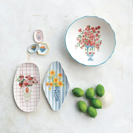 Hello Honey&reg; 11" Country Garden Stoneware Salad Bowl {4}