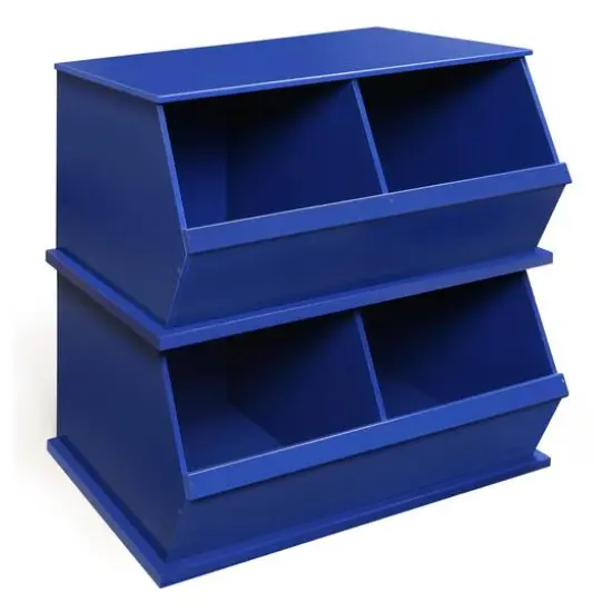 Badger Basket 2 Bin Stackable Storage Cubby Blue {8}