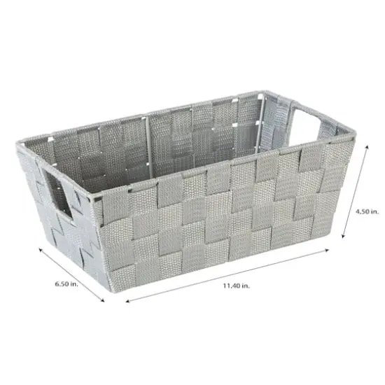 Simplify Small Grey Woven Storage Shelf Baskets, 2ct. {5}