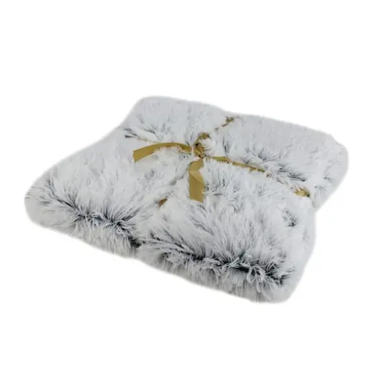 55" x 62" Plush Gray Faux Fur Throw Blanket {3}