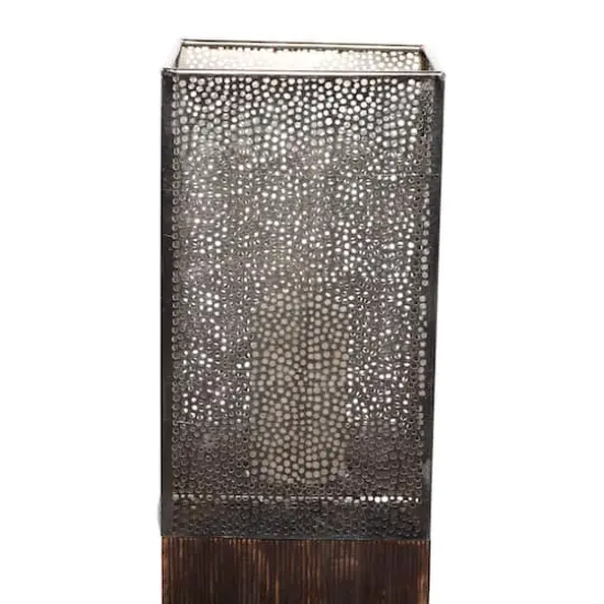 35" Brown Mango Wood Contemporary Candle Holder {4}