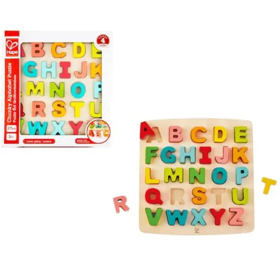 Hape Alphabet Wooden Blocks Learning Puzzle {5}