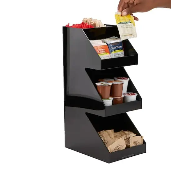 Mind Reader Black Acrylic 3-Tier High Quality Coffee and Tea Condiment Organizer {5}