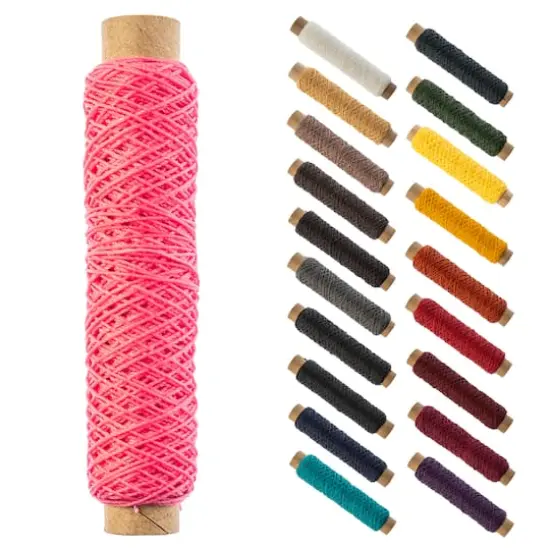 Gudebrod 0.018" 3 Ply Waxed Thread Bobbin, 75ft. Pink {1}
