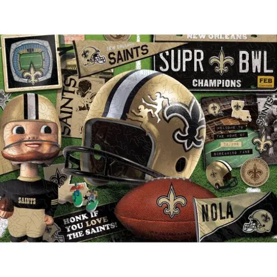 Retro Series Wooden Puzzle New Orleans Saints {1}