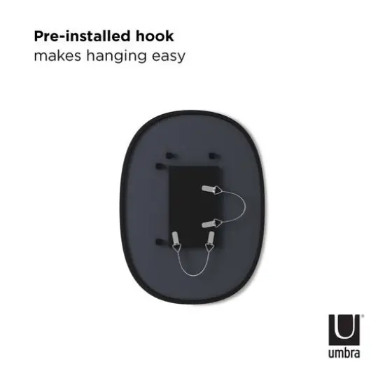 Umbra 24" Black Hub Oval Wall Mirror {3}